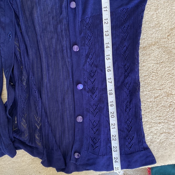 🥭 (4 for $15) IDI By Mathew Blue Cardigan - Picture 6 of 9